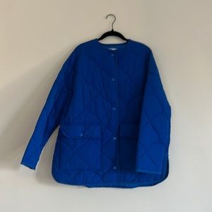 Zara Cobalt Blue padded oversized jacket